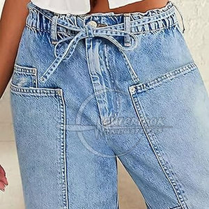 Pantalon large en coton décontracté personnalisé pour femmes 2025 Pantalon décontracté pour femmes de haute qualité grande taille - Product Image 6