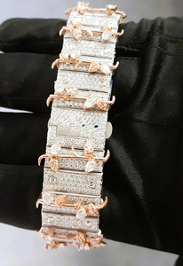 Hip-Hop de lujo Auricular VVS Moissanite Diamante Reloj Movimiento de cuarzo relojes Hip-Hop Joyería reloj - Product Image 5