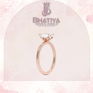 Bague de fiançailles solitaire en diamant de laboratoire taille émeraude, plaquée or 18 carats, alliance simple, bijoux fins personnalisés en gros - Product Image 4