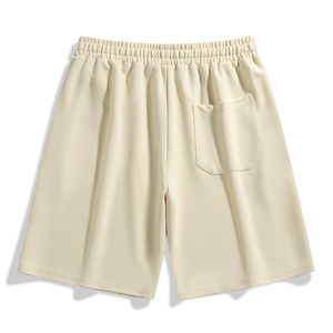 Conjunto de camiseta vintage informal OEM para hombre, pantalones cortos bordados de calle alta, hombro caído, algodón transpirable para verano - Product Image 6