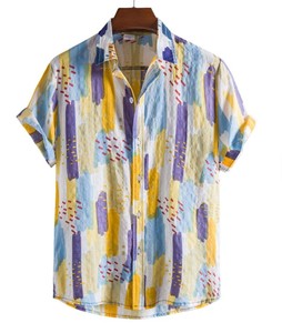 Nouvelle chemise à manches courtes pour homme, style cubain, tendance, littéraire et décontractée - Product Image 4