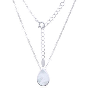 สร้อยคอเงินแท้ดีไซน์สายเคเบิล ประดับมุกเปลือกหอย สำหรับเป็นของขวัญและงานปาร์ตี้ ขายส่งจากประเทศไทย - Product Image 2