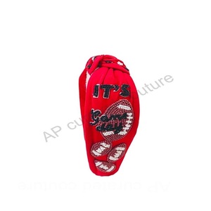 Handmade Luxury <b>Football</b> Hair Band Cross Knotted Design Seed Beads Rhinestone <b>Headband</b> Stylish Beaded Hair Accessories - Product Image 1