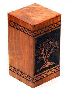 Handcrafted Engraved Rosewood Urn BoxTree of Life Design Personalized Cremation <b>Keepsake</b> - Product Image 4