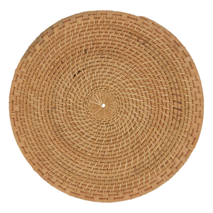 Manteles Individuales redondos hechos a mano para boda, Material de mimbre ecológico, de diseño moderno, marrón, cargador de mimbre - Product Image 2