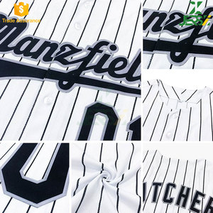 Maillot de baseball unisexe de haute qualité à col en V et manches courtes pour adulte, respirant, à séchage rapide, imprimé, vêtements de sport, nom personnalisé cousu - Product Image 4