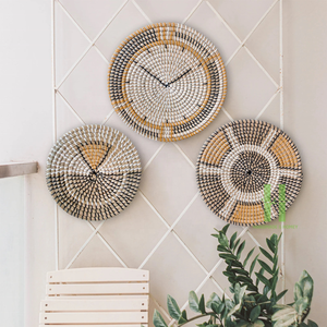 Nueva colección Seagrass Clock Decoración de pared Decoración colgante de pared ecológica Variedad de diseños Tamaño y diseño OEM de Vietnam - Product Image 1