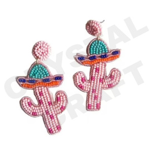Top Fashionable Parties Special Fashion Dangle Earrings New Arrival <b>Cross</b>-Border Handmade Beads Sweet Sequins Trendy Creative - Product Image 1