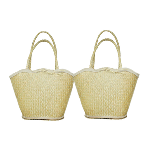 Producto caliente Bolso de hombro de jacinto de agua informal y elegante con forro de tela y asa de bambú con alta calidad - Product Image 1