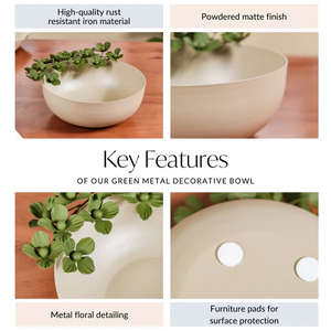 Bol de luxe fait main de 9 pouces avec fleurs en métal sans BPA article décoratif écologique pour la maison et le jardin pour une utilisation au restaurant - Product Image 4