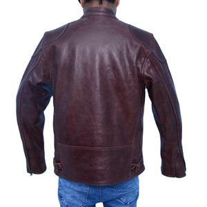 Men's Durable <b>Cow</b> Skin Genuine Leather Jacket Customized full-grain lambskin leather jacket - Product Image 2
