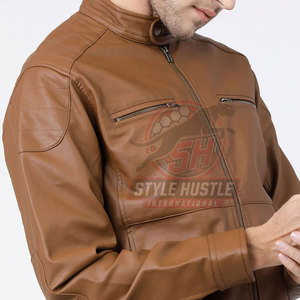 Chaqueta de Cuero para Hombre de Alta Calidad con Logotipo Personalizado al por Mayor, Chaqueta de Cuero Impermeable para Uso en Exteriores, Chaqueta de Invierno para Hombre - Product Image 6