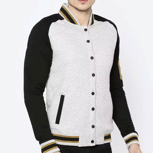 Veste universitaire en toile d'hiver de haute qualité pour homme, col montant, logo sur le devant, doublure en coton écologique - Product Image 5