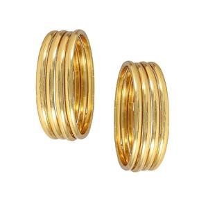 Bracelet jonc en laiton artisanal indien, design moderne, forme ovale, haute qualité, mode féminine, réglable - Product Image 5