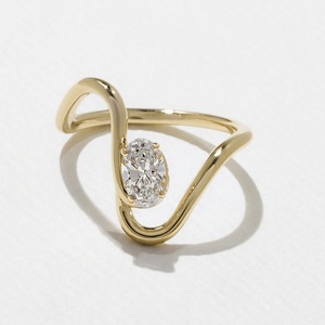 แหวนเพชรรูปวงรีสำหรับปลูกในห้องปฏิบัติการแหวนทองคำแหวนเพชรที่มีเอกลักษณ์แหวนหมั้นเพชรทันสมัย - Product Image 1