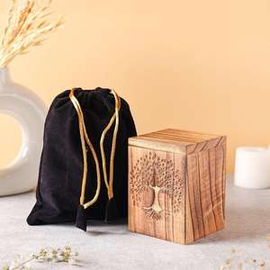 Urnes de crémation en bois de forme personnalisée de conception imprimée au laser de qualité de luxe pour les cendres humaines de l'exportateur et du fournisseur indiens - Product Image 2