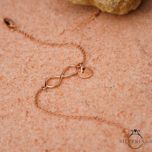 NOVAMART Fine Silverings 925 Sterling Silver <b>Infinity</b> Rose Gold <b>Bracelet</b> Until Forever Fine Chain & Link <b>Bracelets</b> Wholesale Exp - Product Image 5