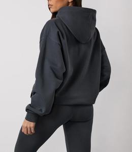 Conjunto Deportivo de 2 Piezas para Mujer, Invierno, Fitness, Jogging, Personalizado con Serigrafía y Bordado, Sudadera con Capucha de Manga Larga de Algodón, OEM ODM - Product Image 6