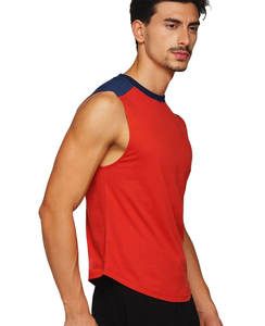 Fabricant personnalisé vierge 100% coton Gym Fitness Musculation Hommes Imprimer Goutte musculaire Emmanchure Entraînement Respirant Débardeur en coton - Product Image 2