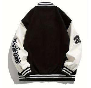 Blouson aviateur Letterman de baseball coupe ajustée pour hommes à col montant séchage rapide respirant écologique hiver OEM ODM - Product Image 2