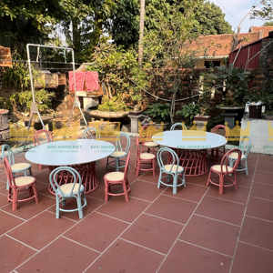 Trending Style 2025 Blue Color RattanTotsFurniture - Premium, Safe, <b>and</b> Stylish <b>Rattan</b> <b>Tables</b> <b>and</b> <b>Chairs</b> for Kids' Playful Space - Product Image 3