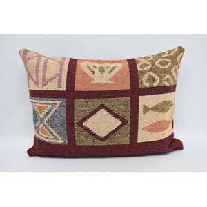 <b>Red</b> Vintage Floral Wool Pillow 20x28 Inches Geometric Design with Portable Features for <b>Bedding</b> - Product Image 5
