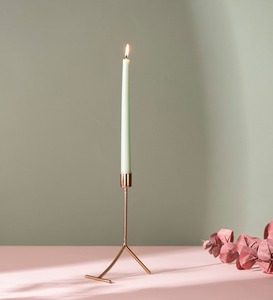 Molde de vela de boda romántico de diseño moderno, decoración del hogar, candelabro de Metal dorado en hierro, soporte de vela con diseño de flores - Product Image 2