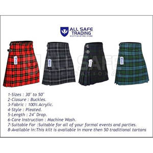 OEM Service Kilt Tartan pour hommes de 8 verges Kilt écossais traditionnel de haute qualité Kilt Tartan sur mesure de 8 verges - Product Image 6