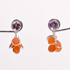 Handmade 925 <b>Sterling</b> <b>Silver</b> Drop <b>Earrings</b> High Quality Fine Dangle Jewelry with Mixed Gemstone Classic Design - Product Image 3