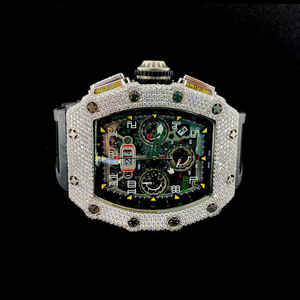 Lujo de la mejor calidad para reloj de movimiento de cuarzo con banda de acero inoxidable AP Zafiro VVS Claridad Moissanite Diamante Resistente al agua - Product Image 1