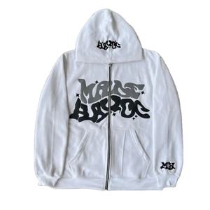 Sweats à capuche imprimés avec lettres Femmes Hommes American Retro Casual Long Sleeve Oversized Sweatshirts Y2K Zip Up Hooded Jacket Coats - Product Image 5