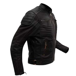 OEM Hombres de cuero genuino de la chaqueta de la motocicleta de piel de oveja Biker Coat Último Diseño Chaquetas de los hombres - Product Image 6