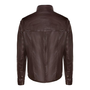 Chaquetas de cuero de vaca vintage marrón logotipo personalizado alta calidad peso pesado Streetwear motocicleta hombres chaquetas - Product Image 3