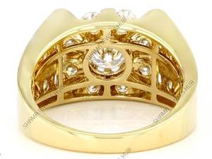 Anillo de bodas de plata de ley 925 para hombre con moissanita chapada en rodio de oro clásico de 18 quilates y circonita cúbica para compromiso de mujer - Product Image 6