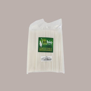 300 pièces pailles droites biodégradables PLA écologiques blanc emballage individuel compostable bagasse anches modèle Dm6 H21 - Product Image 2