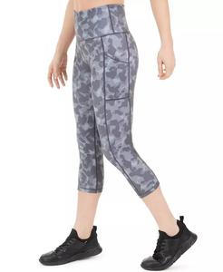 Leggings de yoga confortables à la cheville avec pantalon à motif solide non transparent de qualité en tissu respirant en vente - Product Image 3