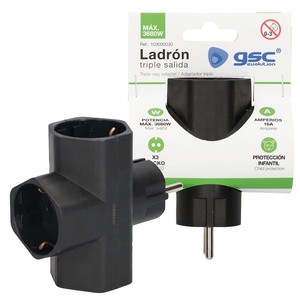 Adattatore triplo nero TTL 16A 250V (GSC 103000030) - Product Image 2