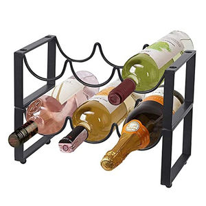 Casier à vin de comptoir en métal en fer forgé de meilleure qualité Supports de stockage de vin pour neuf bouteilles - Product Image 3