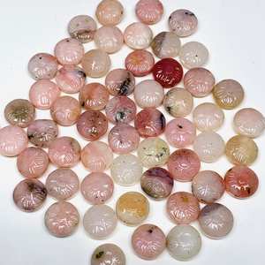 Opale rose naturelle de forme fantaisie, pierre précieuse en vrac de 11 mm, opale sculptée à la main pour la fabrication de bijoux - Product Image 4