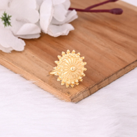 Anneau en laiton simple à la mode, prix de gros, vente chaude, plaqué or, anneaux simples pour femmes, anneau floral réglable, cadeau pour un usage décontracté