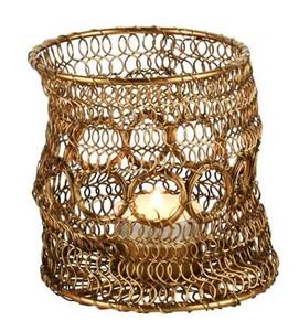 Vela de Metal de Navidad dorada hecha a mano, soporte votivo, diseño de tejido de alambre de hierro, accesorio de decoración del hogar en tendencia para vacaciones - Product Image 4