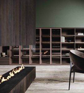 Luxury Modern Living Room <b>Wall</b> <b>Unit</b> Italian Style Wooden <b>TV</b> Stand Cabinet with LED Light Glass Display Showcase Custom Furniture - Product Image 5