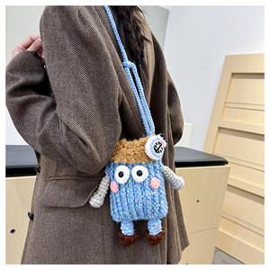Crochet <b>Cute</b> Funny Small Flower Cartoon Cotton Fashion Portable Coin <b>Purse</b> Korean Shoulder Crossbody Mobile Phone Bag New - Product Image 5