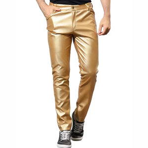 Pantalones de cuero de color sólido para exteriores, ropa informal, pantalones de cuero para hombre, pantalones de cuero superventas - Product Image 1