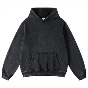 Sudadera informal de alta calidad para hombre, jersey de lana mezclado de algodón lavado de peso pesado personalizado, Sudadera con capucha, patrón sólido para invierno - Product Image 5