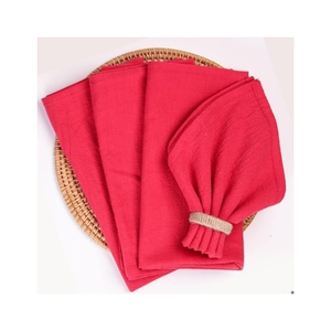 ผ้าเช็ดปากคอตตอน280TC 18x18in เส้นขอบสีฟ้ารูปแบบเส้นโค้งที่กำหนดเองเหมาะสำหรับการรับประทานอาหารระดับพรีเมียมในตลาดส่งออก - Product Image 6