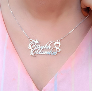 Moderne Double Nom Personnalisé Nom Collier Pendentifs Collier Pour Femmes Hommes Laiton Pendentif Collier Bijoux à Prix Pas Cher - Product Image 2