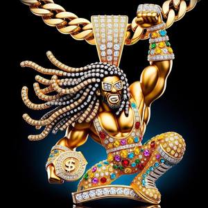 Pendentif en diamant taillé en moissanite de Style Hip Hop en argent sterling 925 de qualité fine avec breloque de bijoux haut de gamme en plaqué or - Product Image 5