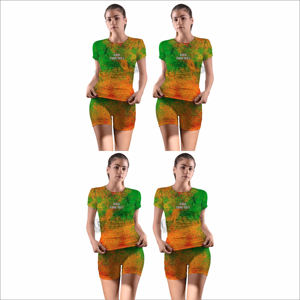 Ensemble t-shirt et short en coton pour femmes pour des tenues décontractées confortables Ensemble t-shirt et short pour femmes élégantes - Product Image 5