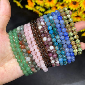 Pulsera de piedras preciosas de cristal azul Natural de 8mm, Cuarzo Rosa amatista para hombres y mujeres, piedras curativas a la venta - Product Image 4